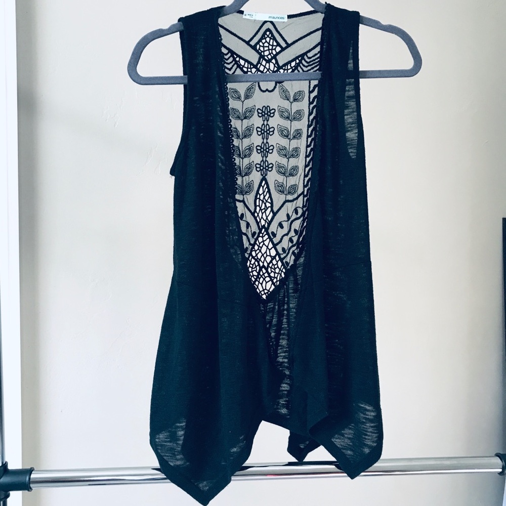 MAURICES | Black Sleeveless Cardigan